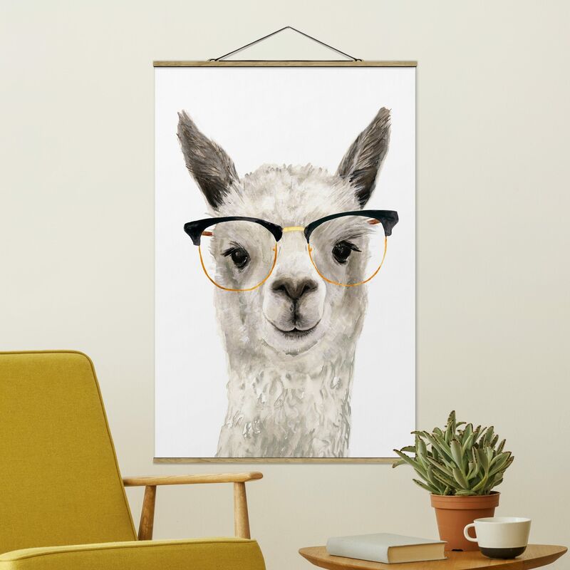 

Imagen de tela - Hip Lama With Glasses I - Alto 3:2 Dimensión LxA: 52.5cm x 35cm