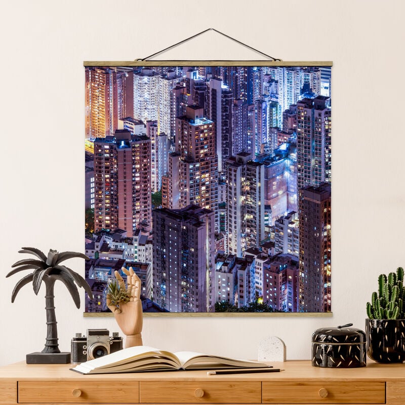 

Imagen de tela - Hong Kong Sea Of Lights - Cuadrado 1:1 Dimensión LxA: 80cm x 80cm