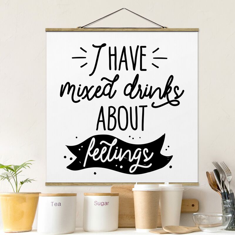 

Imagen de tela - I Have Mixed Drinks About Feelings - Cuadrado 1:1 Dimensión LxA: 80cm x 80cm