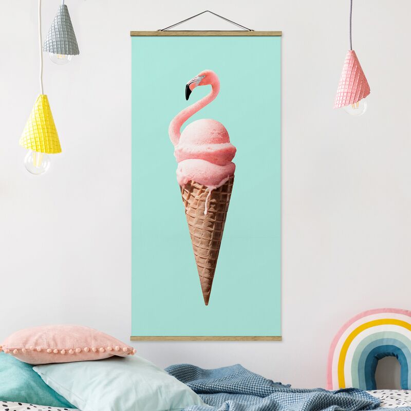 

Imagen de tela - Ice With Flamingo - Alto 2:1 Dimensión LxA: 70cm x 35cm