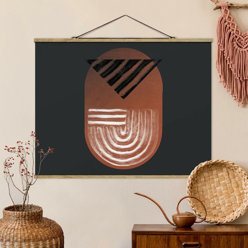 

Imagen de tela - Indigenous Clay Geometry On Dark Grey - Apaisado 3:4 Dimensión LxA: 75cm x 100cm