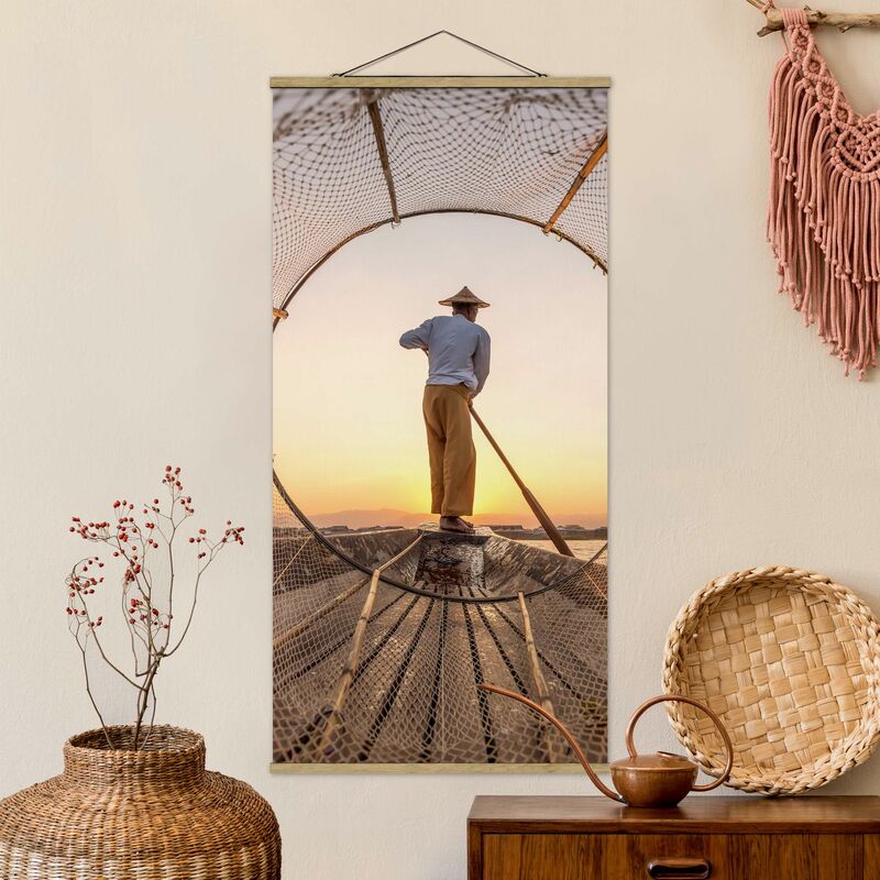 

Bilderwelten - Imagen de tela - Intha Fischerman In The Morning - Alto 2:1 Dimensión LxA: 70cm x 35cm