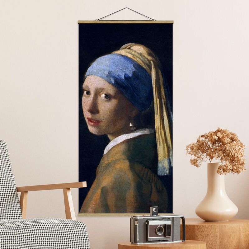 

Imagen de tela - Jan Vermeer Van Delft - Girl With A Pearl Earring - Alto 2:1 Dimensión LxA: 100cm x 50cm