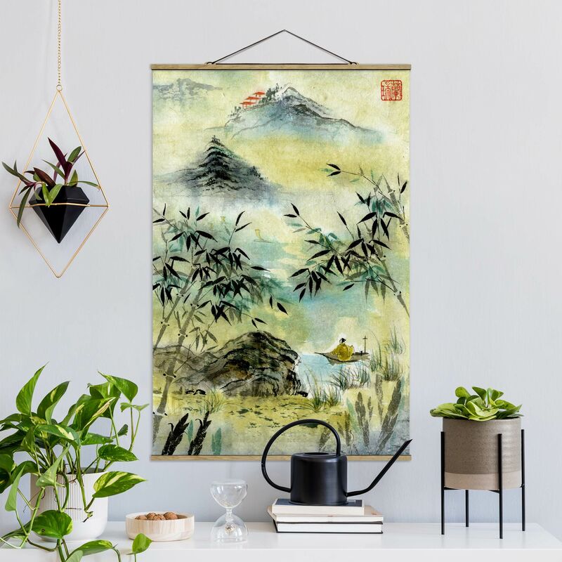 

Imagen de tela - Japanese Watercolor Drawing Bamboo Forest - Alto 3:2 Dimensión LxA: 75cm x 50cm