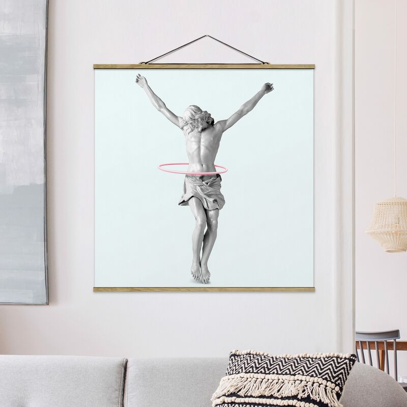 

Imagen de tela - Jesus With Hula Hoops - Cuadrado 1:1 Dimensión LxA: 100cm x 100cm