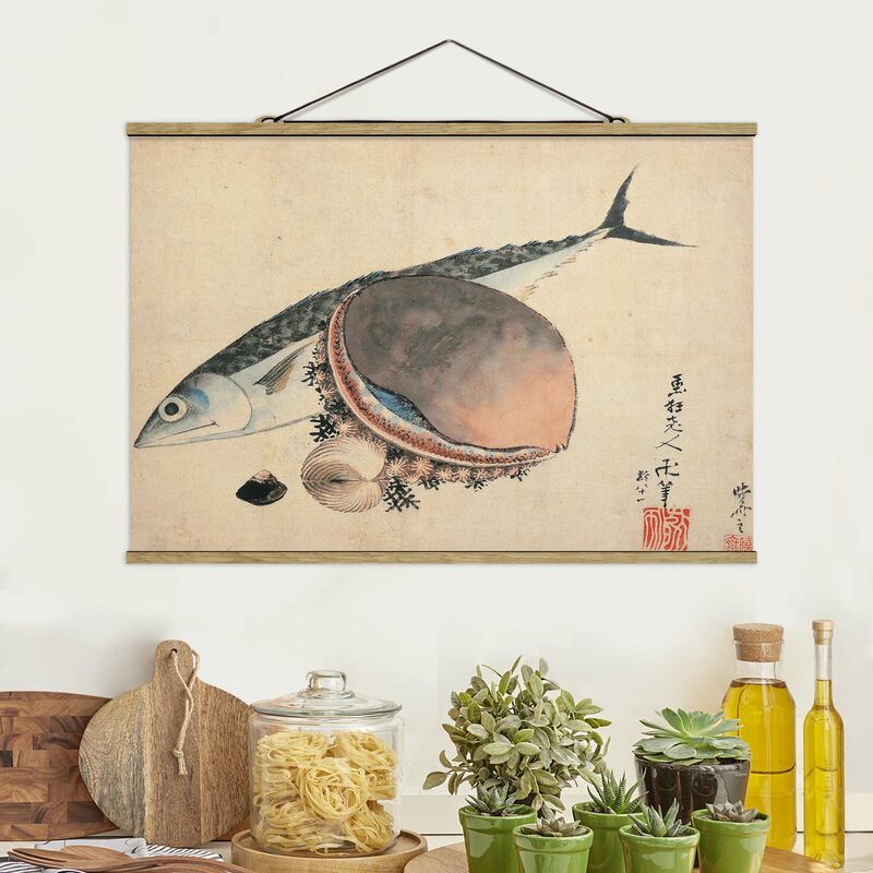 

Imagen de tela - Katsushika Hokusai - Mackerel And Sea Shells - Apaisado 2:3 Dimensión LxA: 33.5cm x 50cm