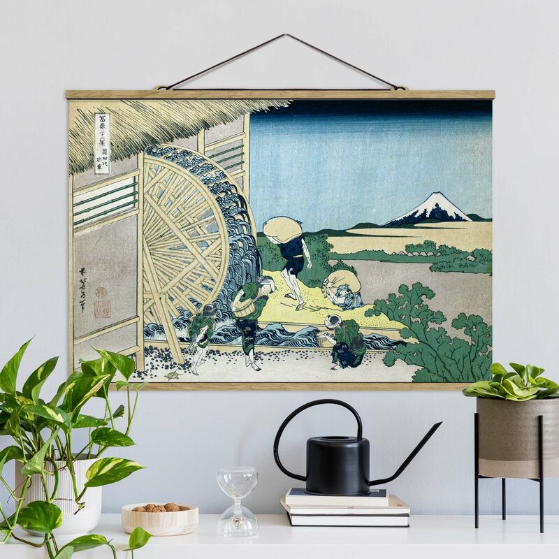 

Imagen de tela - Katsushika Hokusai - Waterwheel In Onden - Apaisado 2:3 Dimensión LxA: 33.5cm x 50cm