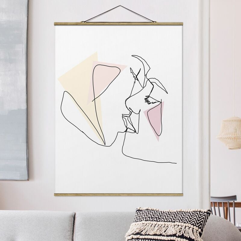 

Imagen de tela - Kiss Faces Line Art - Alto 4:3 Dimensión LxA: 106.5cm x 80cm
