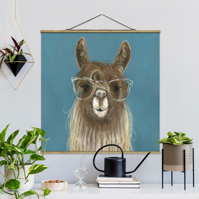 

Imagen de tela - Lama With Glasses III - Cuadrado 1:1 Dimensión LxA: 80cm x 80cm