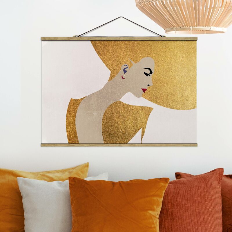 

Imagen de tela - Lady With Hat Golden - Apaisado 2:3 Dimensión LxA: 66.5cm x 100cm
