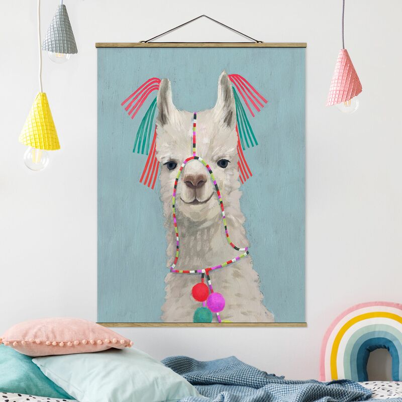 

Imagen de tela - Lama With Jewelry II - Alto 4:3 Dimensión LxA: 106.5cm x 80cm