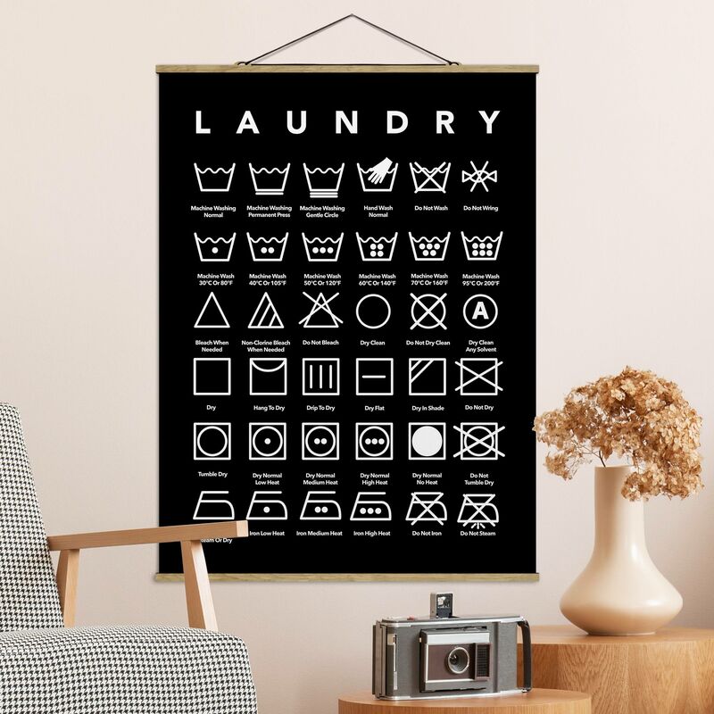 

Imagen de tela - Laundry Symbols Black And White - Alto 4:3 Dimensión LxA: 106.5cm x 80cm