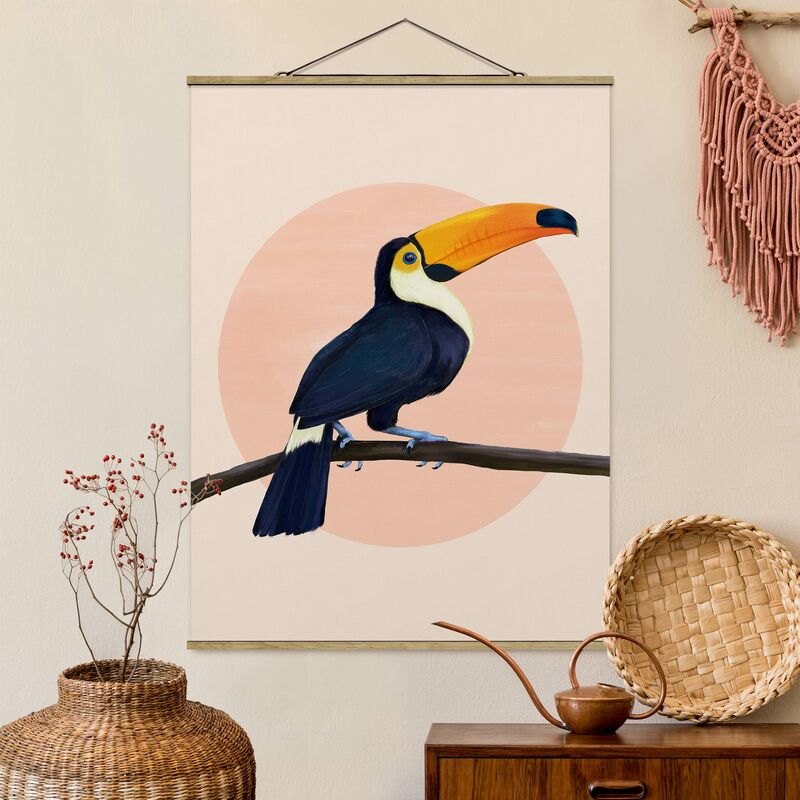 

Imagen de tela - Laura Graves - Illustration Bird Toucan Painting Pastel - Alto 4:3 Dimensión LxA: 66.4cm x 50cm