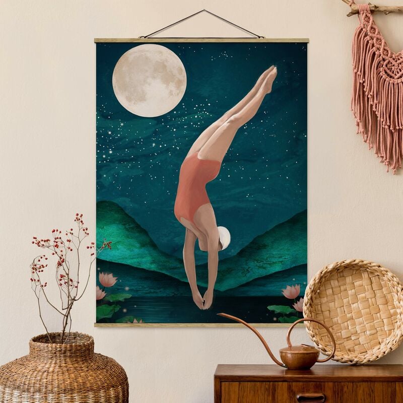 

Imagen de tela - Laura Graves - Illustration Bather Woman Moon Painting - Alto 4:3 Dimensión LxA: 133.5cm x 100cm