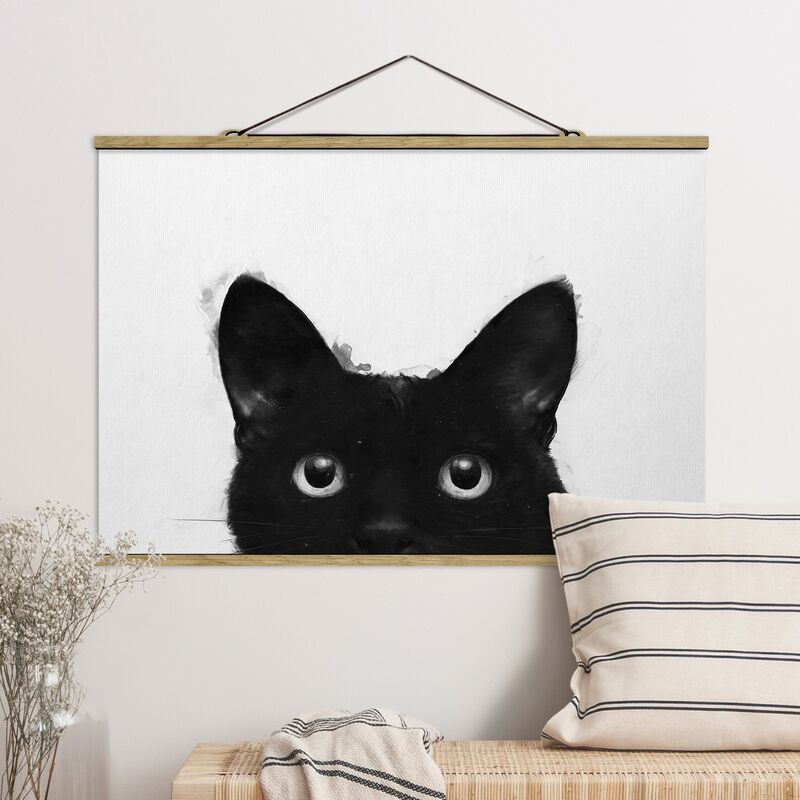 

Imagen de tela - Laura Graves - Illustration Black Cat On White Painting - Apaisado 2:3 Dimensión LxA: 33.5cm x 50cm