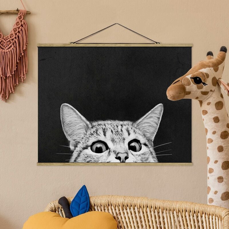 

Imagen de tela - Laura Graves - Illustration Cat Black And White Drawing - Apaisado 3:4 Dimensión LxA: 37.5cm x 50cm
