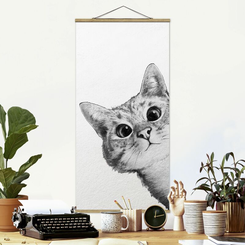 

Imagen de tela - Laura Graves - Illustration Cat Drawing Black White - Alto 2:1 Dimensión LxA: 70cm x 35cm