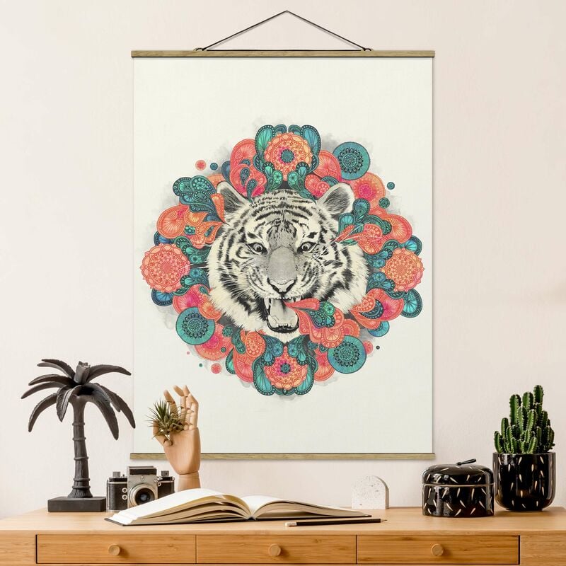 

Imagen de tela - Laura Graves - Illustration Tiger Drawing Mandala Paisley - Alto 4:3 Dimensión LxA: 106.5cm x 80cm