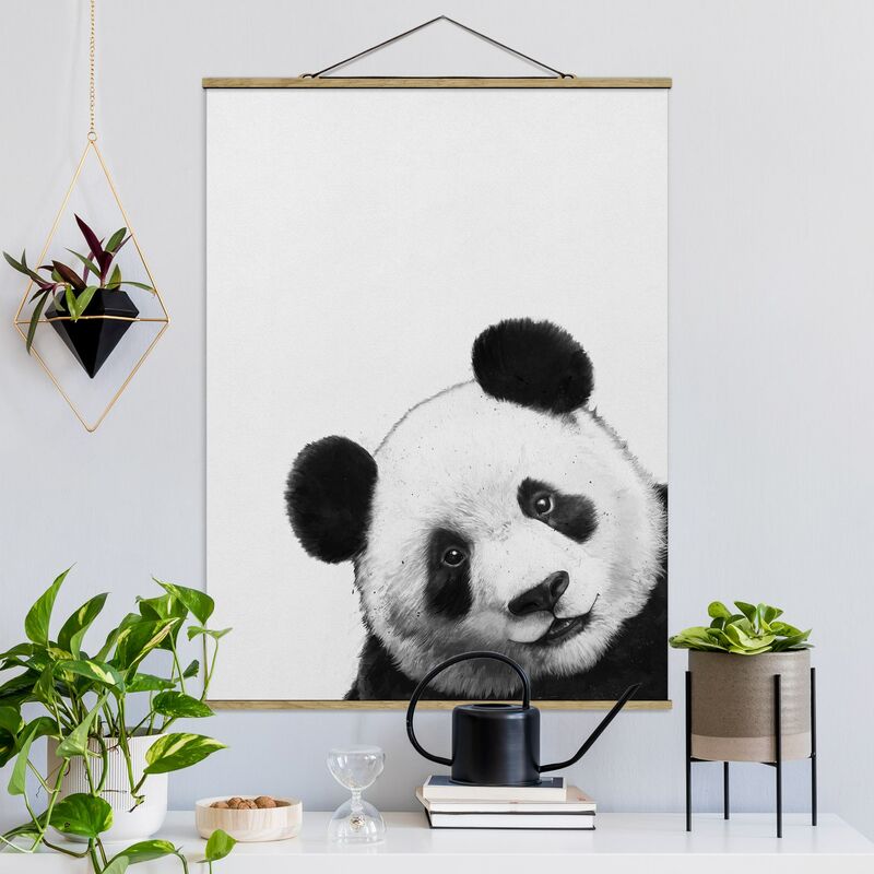 

Imagen de tela - Laura Graves - Illustration Panda Black And White Painting - Alto 4:3 Dimensión LxA: 66.4cm x 50cm