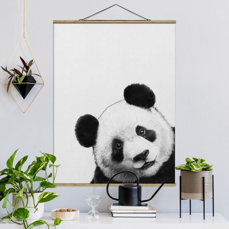 

Imagen de tela - Laura Graves - Illustration Panda Black And White Painting - Alto 4:3 Dimensión LxA: 133.5cm x 100cm