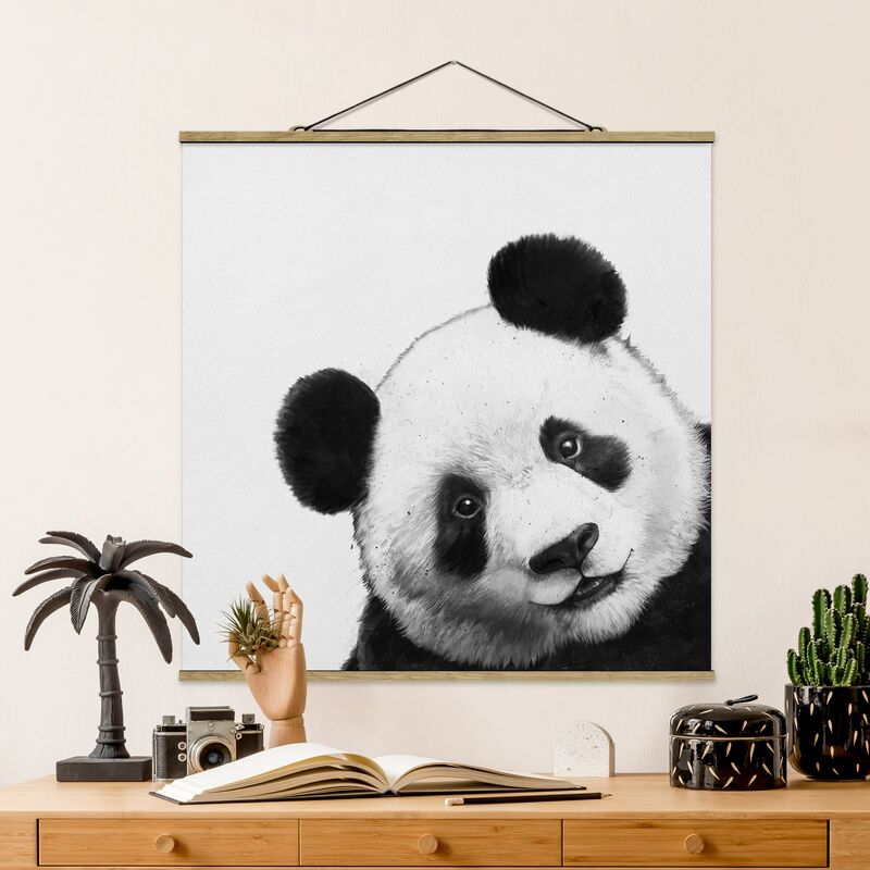 

Imagen de tela - Laura Graves - Illustration Panda Black And White Painting - Cuadrado 1:1 Dimensión LxA: 50cm x 50cm