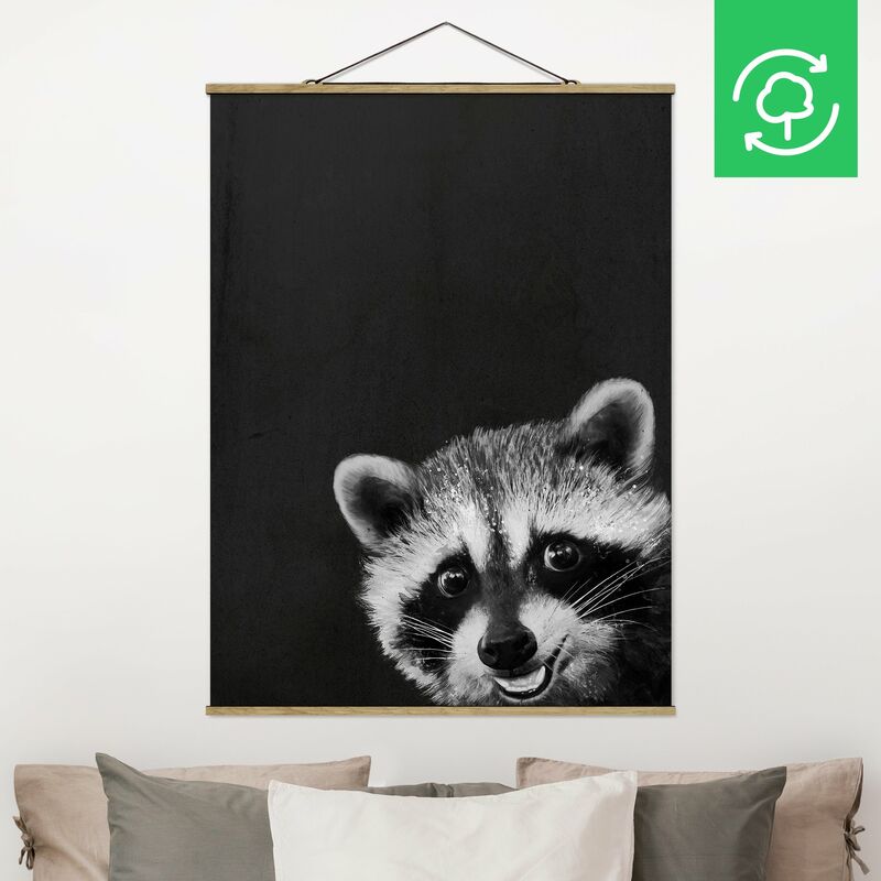 

Imagen de tela - Laura Graves - Illustration Raccoon Monochrome Painting - Alto 4:3 Dimensión LxA: 66.4cm x 50cm