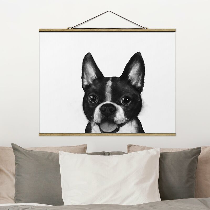 

Imagen de tela - Laura Graves - Illustration Dog Boston Monochrome Painting - Apaisado 3:4 Dimensión LxA: 60cm x 80cm