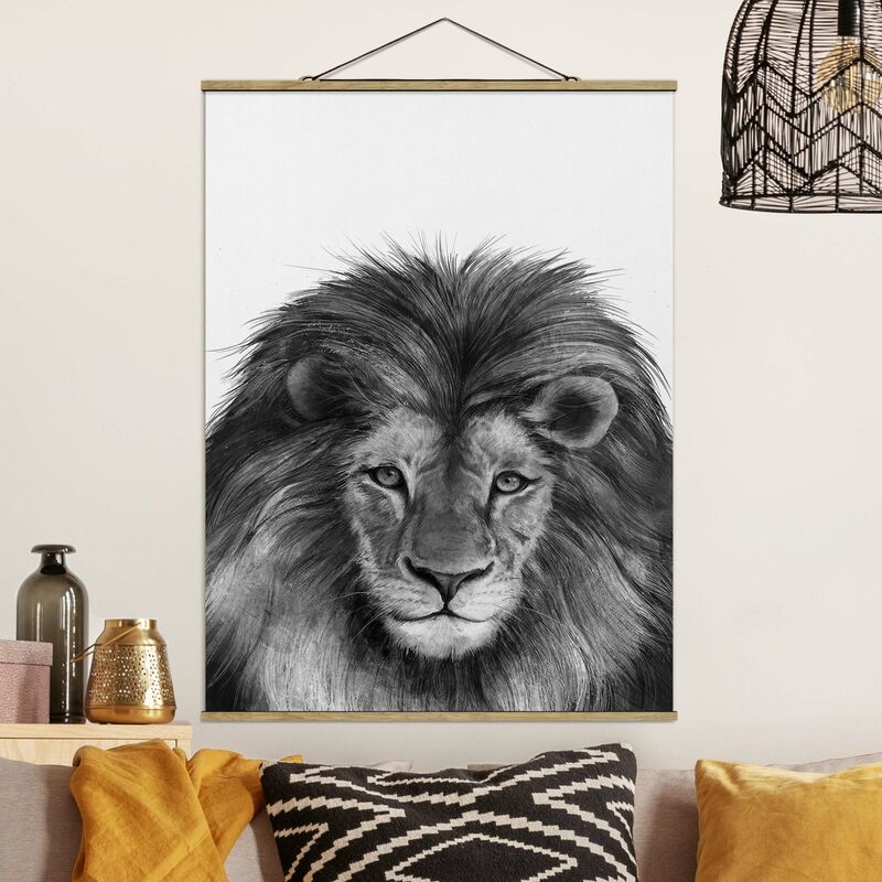 

Imagen de tela - Laura Graves - Illustration Lion Monochrome Painting - Alto 4:3 Dimensión LxA: 66.4cm x 50cm