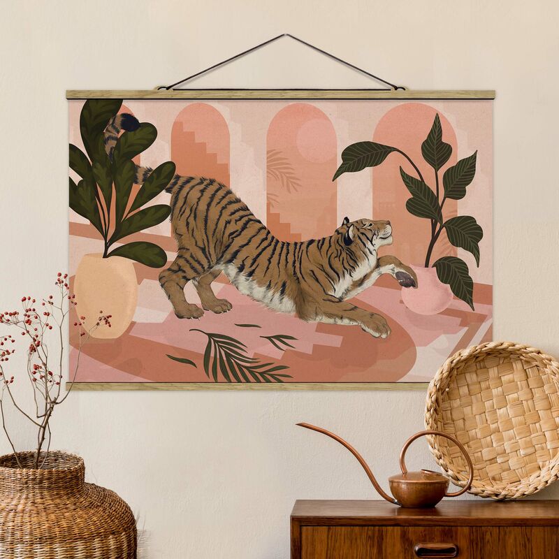 

Imagen de tela - Laura Graves - Illustration Tiger In Pastel Pink Painting - Apaisado 2:3 Dimensión LxA: 66.5cm x 100cm