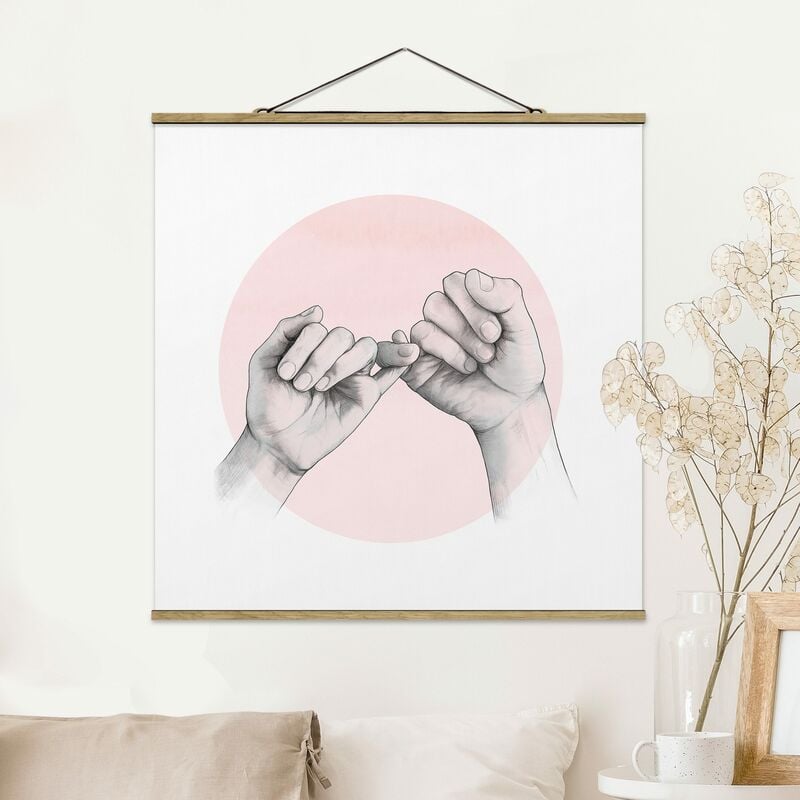 

Imagen de tela - Laura Graves - Illustration Hands Friendship Circle Pink White - Cuadrado 1:1 Dimensión LxA: 35cm x 35cm