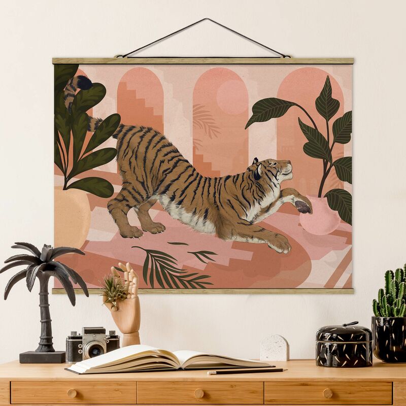 

Imagen de tela - Laura Graves - Illustration Tiger In Pastel Pink Painting - Apaisado 3:4 Dimensión LxA: 26cm x 35cm