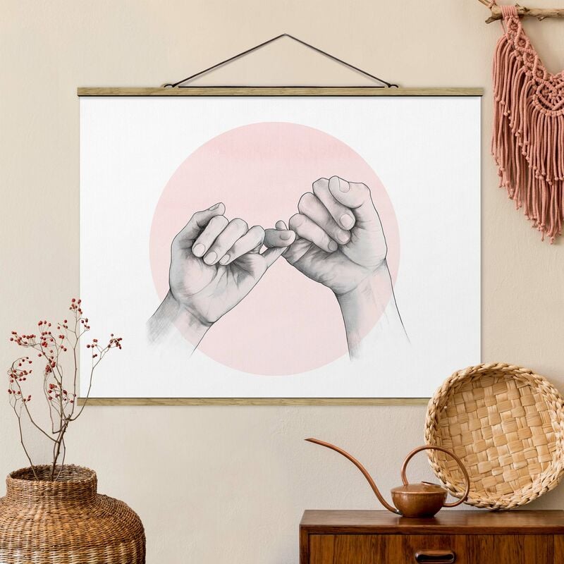 

Imagen de tela - Laura Graves - Illustration Hands Friendship Circle Pink White - Apaisado 3:4 Dimensión LxA: 75cm x 100cm
