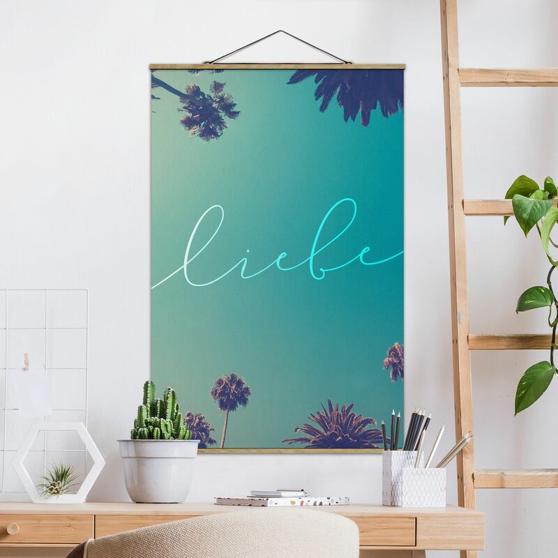 

Imagen de tela - Liebe Kalligrafie Palmen - Alto 3:2 Dimensión LxA: 150cm x 100cm