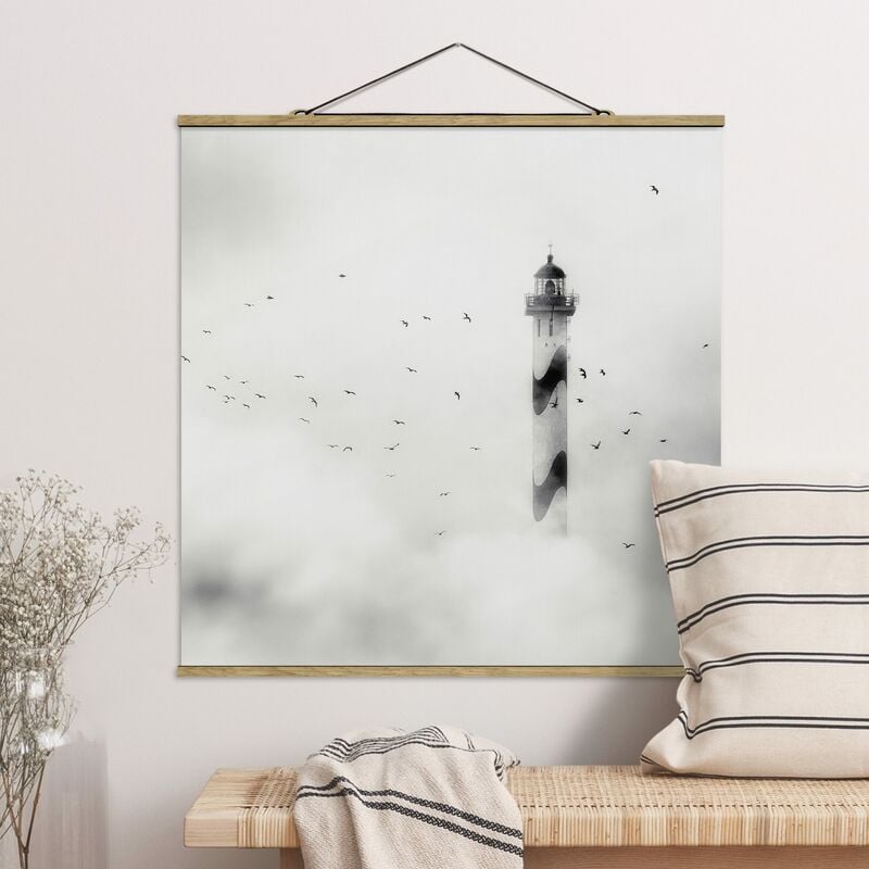 

Imagen de tela - Lighthouse In The Fog - Cuadrado 1:1 Dimensión LxA: 35cm x 35cm