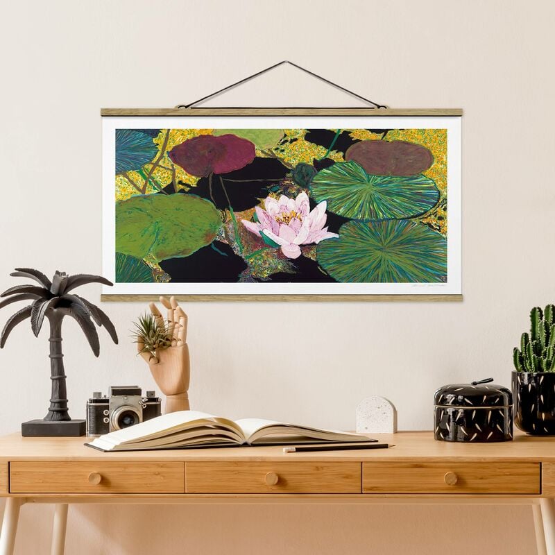 

Imagen de tela - Lily With Leaves - Apaisado 1:2 Dimensión LxA: 50cm x 100cm