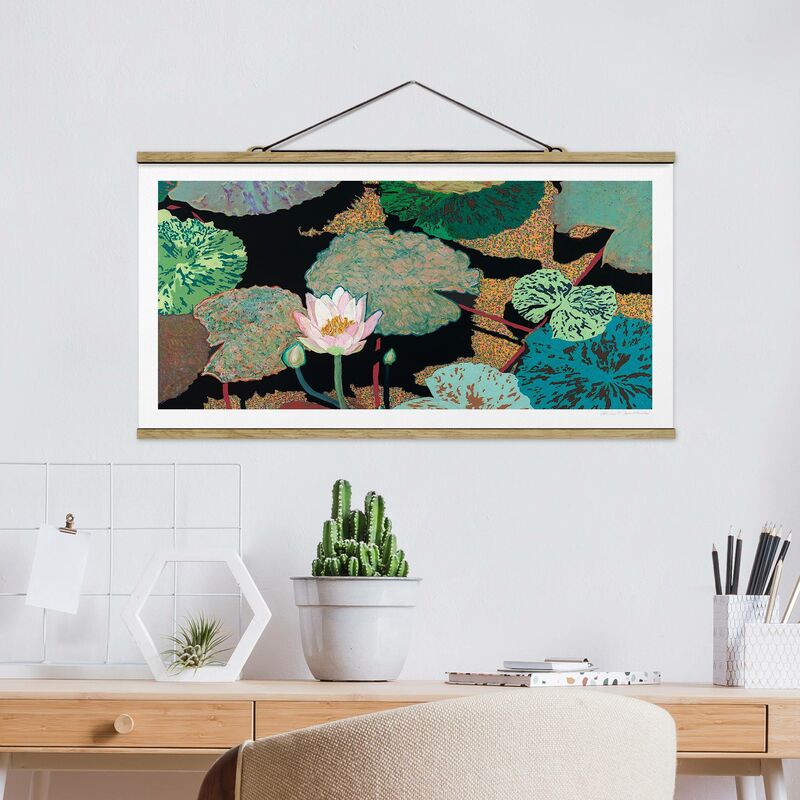 

Imagen de tela - Lily With Leaves II - Apaisado 1:2 Dimensión LxA: 50cm x 100cm