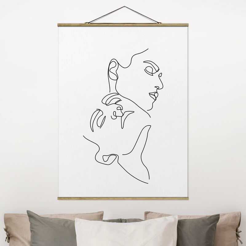 

Imagen de tela - Line Art Women Faces White - Alto 4:3 Dimensión LxA: 66.4cm x 50cm