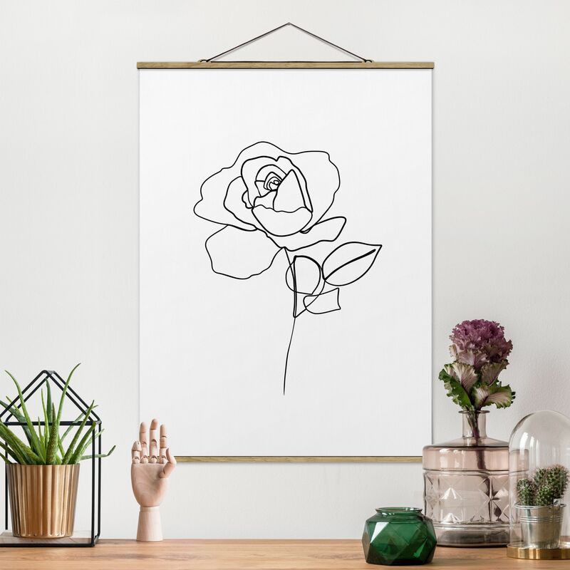 

Imagen de tela - Line Art Rose Black White - Alto 4:3 Dimensión LxA: 66.4cm x 50cm