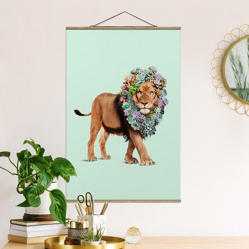 

Imagen de tela - Lion With Succulents - Alto 3:2 Dimensión LxA: 75cm x 50cm