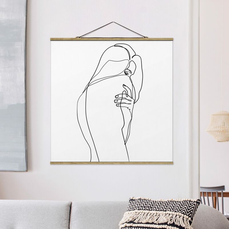 

Imagen de tela - Line Art Nude Shoulder Black And White - Cuadrado 1:1 Dimensión LxA: 100cm x 100cm