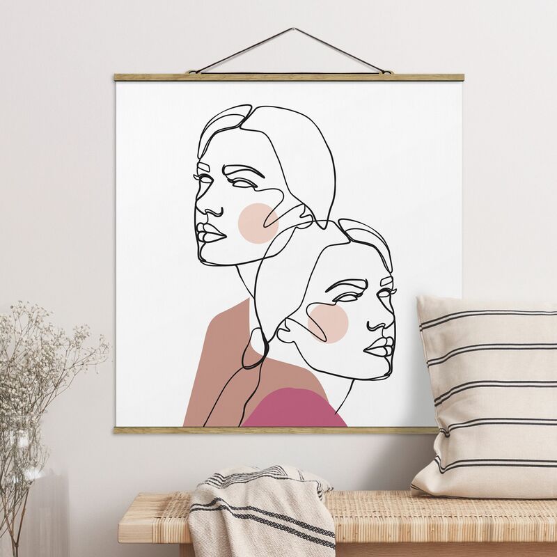 

Imagen de tela - Line Art Women Portrait Cheeks Pink - Cuadrado 1:1 Dimensión LxA: 35cm x 35cm