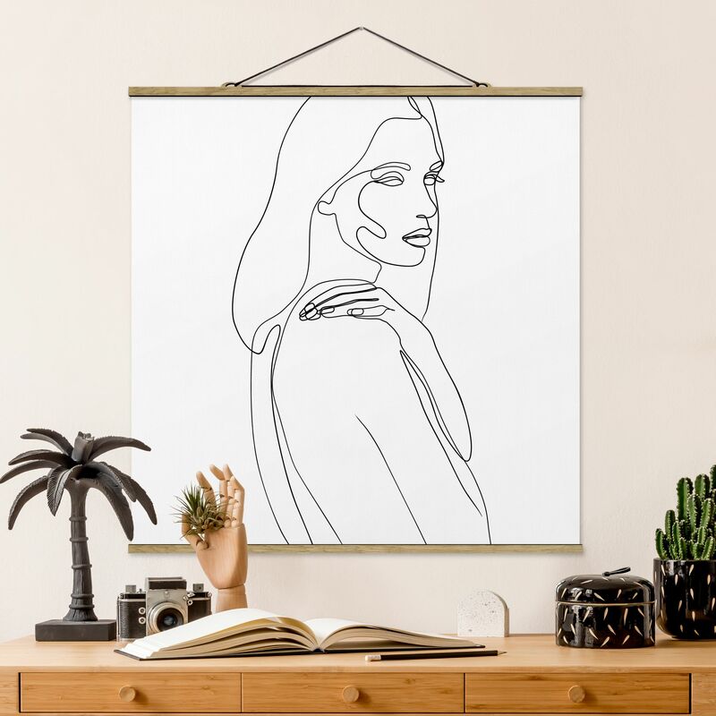 

Imagen de tela - Line Art Woman's Shoulder Black And White - Cuadrado 1:1 Dimensión LxA: 50cm x 50cm