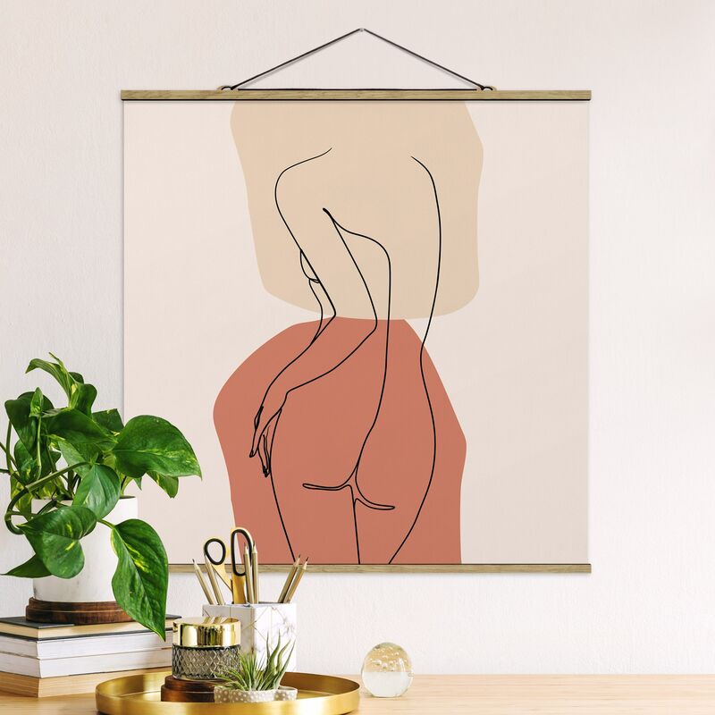 

Imagen de tela - Line Art Woman Back Brown - Cuadrado 1:1 Dimensión LxA: 80cm x 80cm