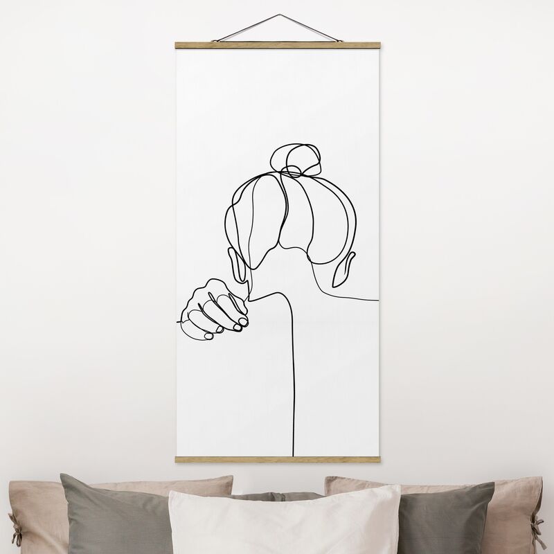 

Imagen de tela - Line Art Woman Neck Black And White - Alto 2:1 Dimensión LxA: 100cm x 50cm