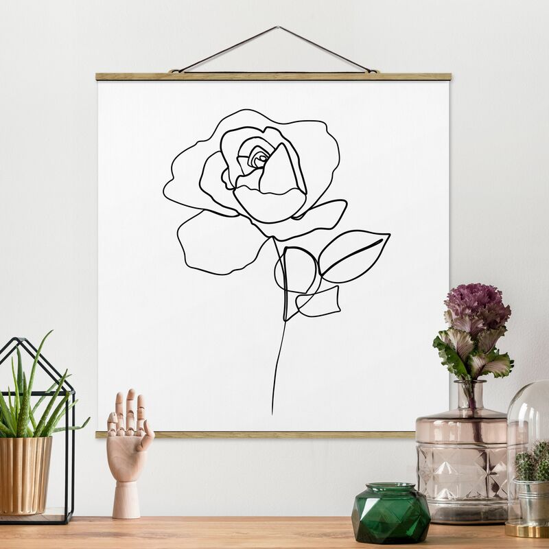 

Imagen de tela - Line Art Rose Black White - Cuadrado 1:1 Dimensión LxA: 35cm x 35cm