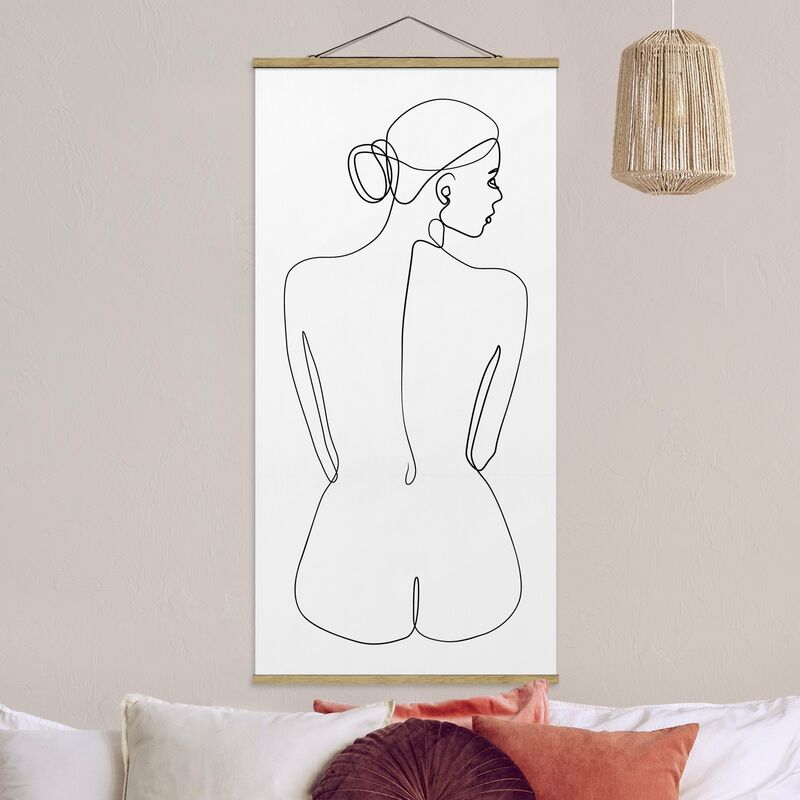 

Imagen de tela - Line Art Nudes Back Black And White - Alto 2:1 Dimensión LxA: 70cm x 35cm