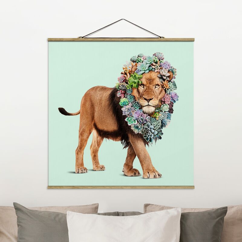 

Imagen de tela - Lion With Succulents - Cuadrado 1:1 Dimensión LxA: 35cm x 35cm