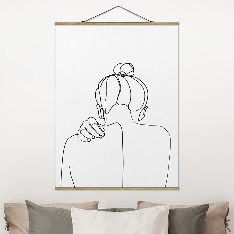 

Imagen de tela - Line Art Woman Neck Black And White - Alto 4:3 Dimensión LxA: 106.5cm x 80cm