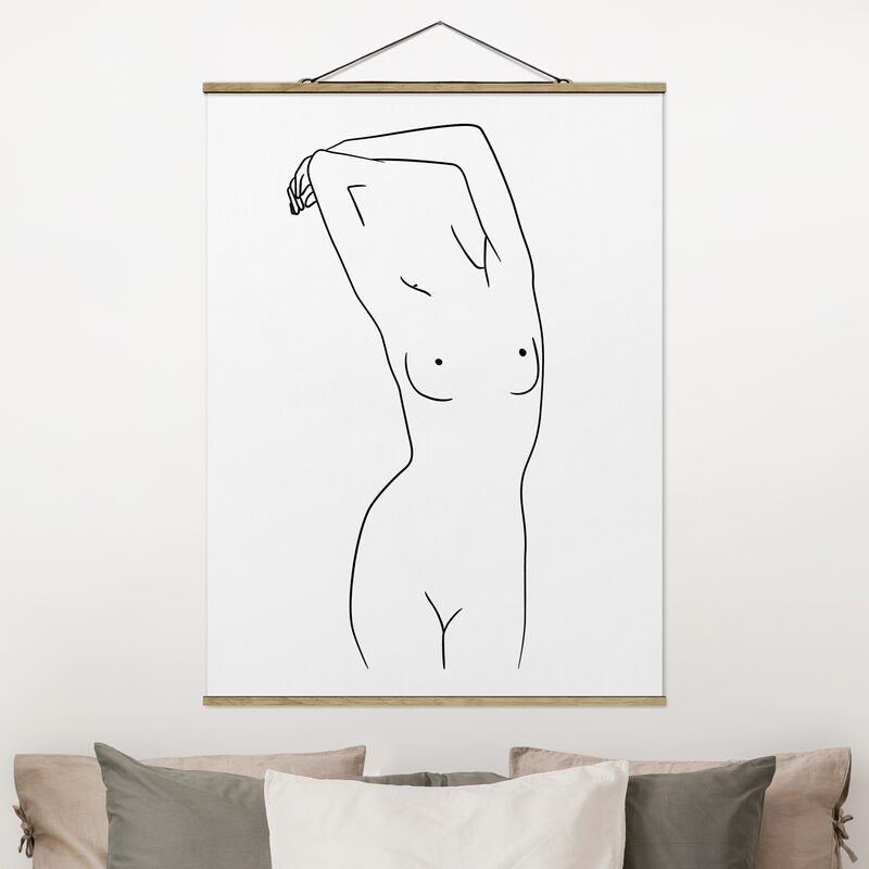 

Imagen de tela - Line Art Nude Black And White - Alto 4:3 Dimensión LxA: 106.5cm x 80cm