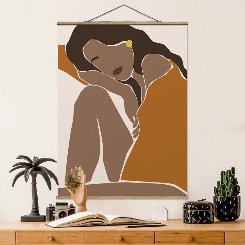 

Imagen de tela - Line Art Woman Brown Beige - Alto 4:3 Dimensión LxA: 106.5cm x 80cm